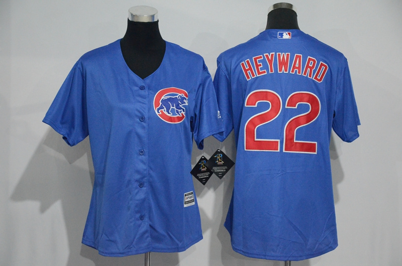 Womens 2017 MLB Chicago Cubs #22 Heyward Blue Jerseys